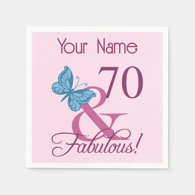 Fabulous 70th Birthday Napkin (Front)