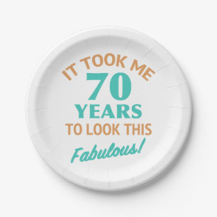 Fabulous 70th Birthday Paper Plate