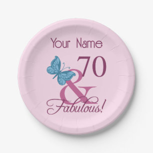 Fabulous 70th Birthday Paper Plate