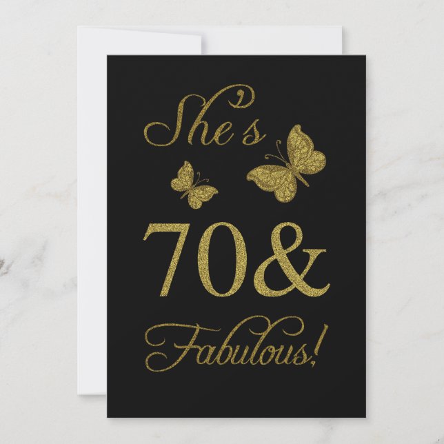Fabulous 70th Birthday Party Invitation (Front)