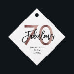 Fabulous 70th | Modern Elegant Rose Gold Birthday Favour Tags<br><div class="desc">Celebrate your fabulous chic 70th Birthday party with these modern,  elegant party napkins with brush hand lettering and faux rose gold / black design. Background colour can be changed under "customize further". Part of the "Fabulous 70th" collection.</div>