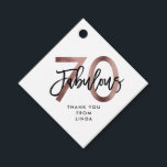Fabulous 70th | Modern Elegant Rose Gold Birthday Favour Tags<br><div class="desc">Celebrate your fabulous chic 70th Birthday party with these modern,  elegant party napkins with brush hand lettering and faux rose gold / black design. Background colour can be changed under "customize further". Part of the "Fabulous 70th" collection.</div>