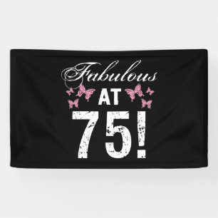 Fabulous 75th Birthday  Banner