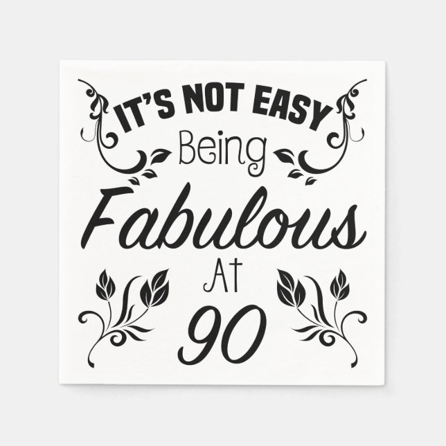 Fabulous 90th Birthday Napkin (Front)