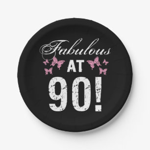 Fabulous 90th Birthday  Paper Plate
