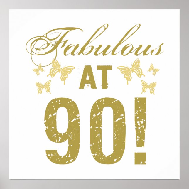 Fabulous 90th Birthday Poster (Front)