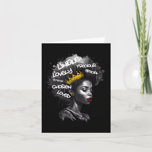 Fabulous Afro Black Woman With Empowering Words An Card (Front)