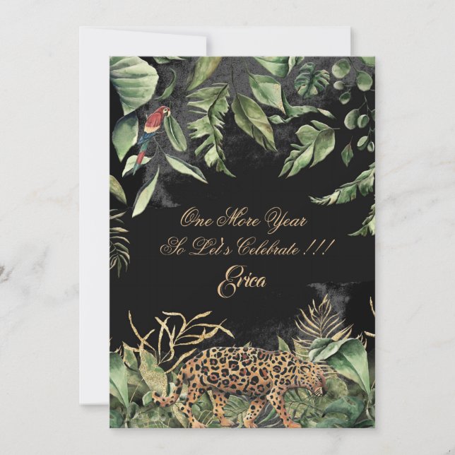 Fabulous and Fifty 50th Jungle Leopard Birthday Invitation (Front)