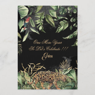 Fabulous and Fifty 50th Jungle Leopard Birthday Invitation