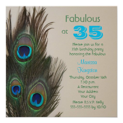 Fabulous at 35 35th Birthday Party Invitation 5.25