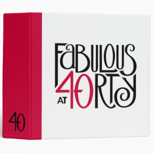 Fabulous at 40 red binder