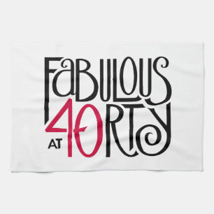 Fabulous at 40 red kitchen towel