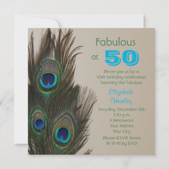 Fabulous at 50 50th Birthday Party Invitation (Front)