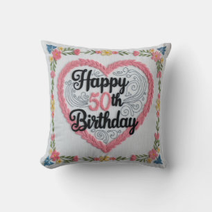 "Fabulous at 50 th" Throw Pillow: Celebrate the  Pillow