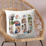 Fabulous at 60 Photo Collage 60th Birthday Custom Throw Pillow<br><div class="desc">Personalized 60th Birthday Gift. This custom decorative pillow has a neat photo collage shaped into a number 60 with dark grey typography. The wording reads "Fabulous @" along with your custom name and birth date (all of which you can edit or leave blank). The template is set up ready for...</div>
