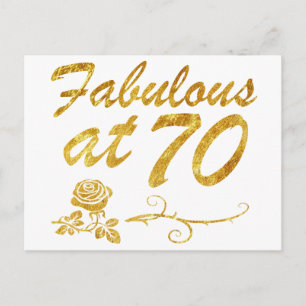 Fabulous at 70 years postcard