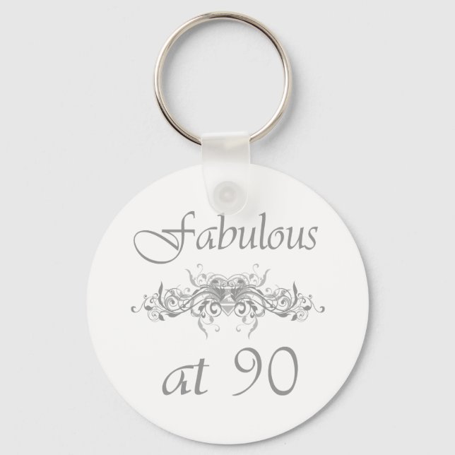 Fabulous At 90 Years Old Keychain (Front)