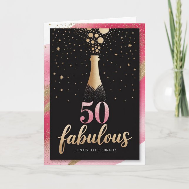 Fabulous at Fifty: Warm and Memorable Birthday  Invitation (Front)