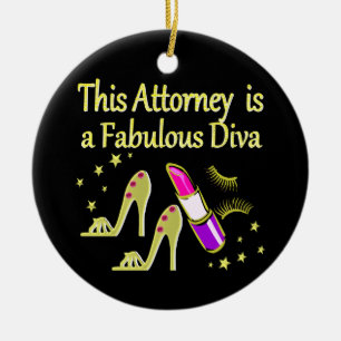FABULOUS ATTORNEY DIVA DESIGN CERAMIC ORNAMENT