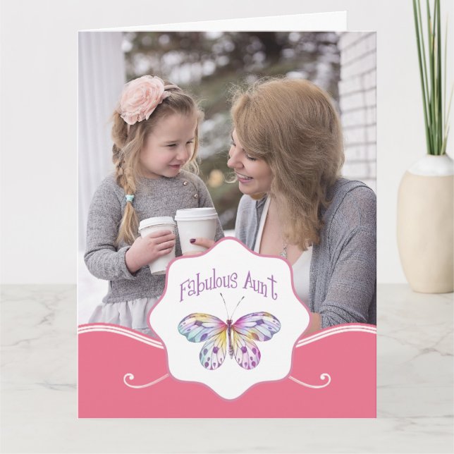 Fabulous Aunt Butterfly Gift Ideas Card (Front)