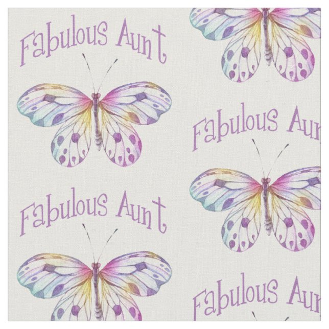 Fabulous Aunt Butterfly Gift Ideas Fabric (Close Up)
