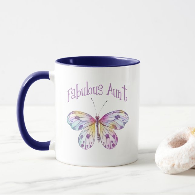 Fabulous Aunt Butterfly Gift Ideas Mug (With Donut)
