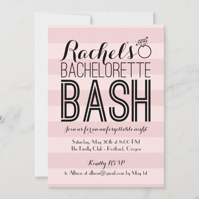 Fabulous Bash | Bachelorette Party Invitation (Front)