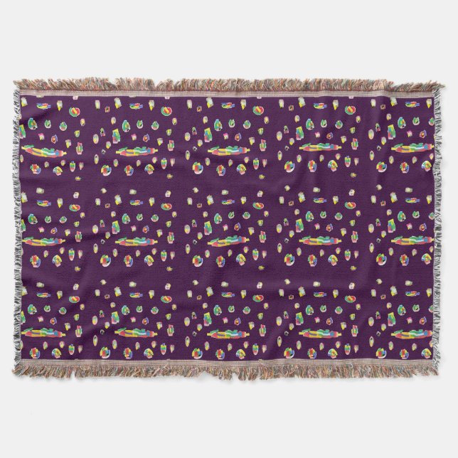 Fabulous beautiful quality design purple mixed throw blanket (Front)