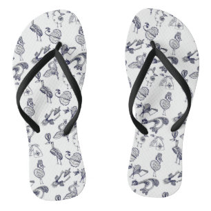 Fabulous birds flip flops