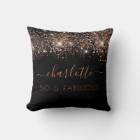 Fabulous birthday black rose gold glitter monogram