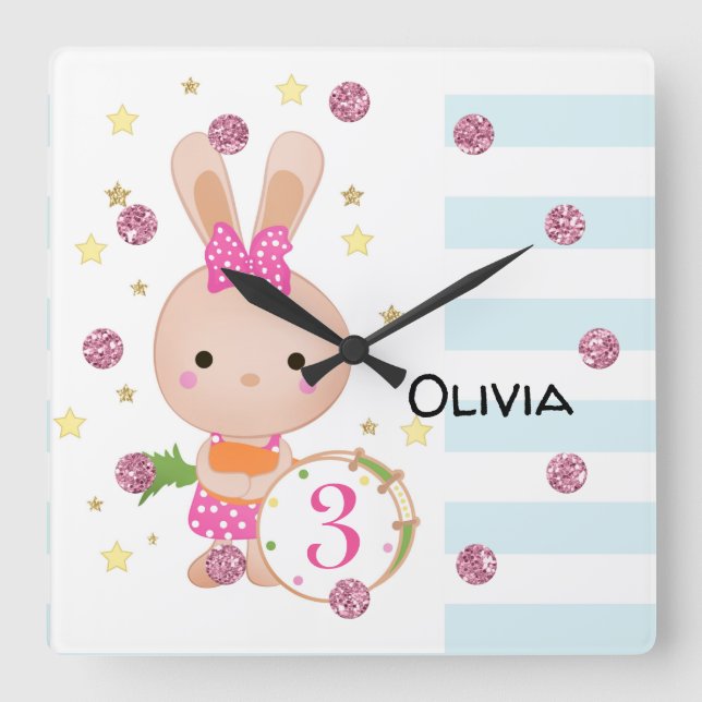 Fabulous birthday gift with your date square wall clock (Front)