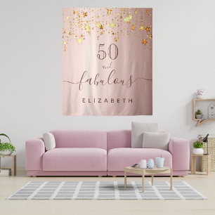 Fabulous birthday rose gold stars elegant glam tapestry