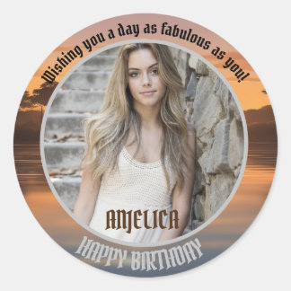 Fabulous Birthday Wishes: Classic Round Sticker
