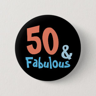 Fabulous Black Birthday Party 2 Inch Round Button