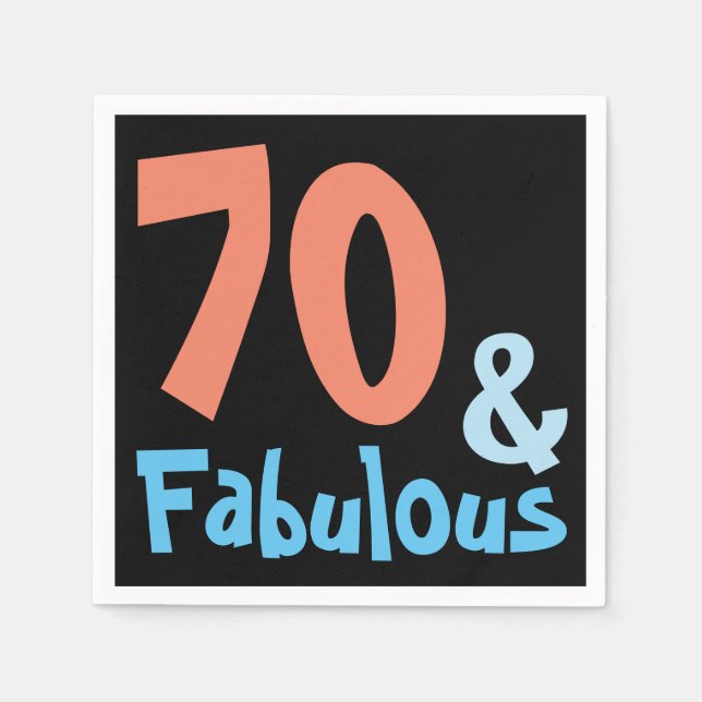 Fabulous Black Birthday Party Napkin (Front)