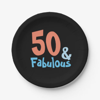 Fabulous Black Retro Birthday Party Paper Plate
