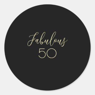 "Fabulous" Black Round Sticker