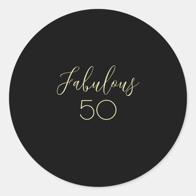 "Fabulous" Black Round Sticker (Front)