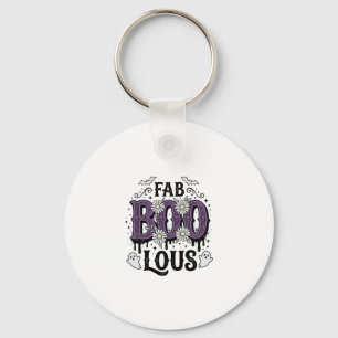 Fabulous Boo Halloween Vintage Ghost Shirt Design_ Keychain