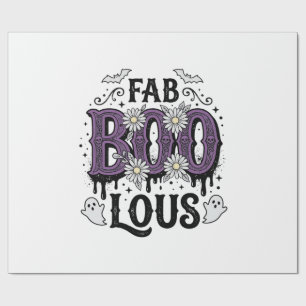 Fabulous Boo Halloween Vintage Ghost Shirt Design_ Wrapping Paper