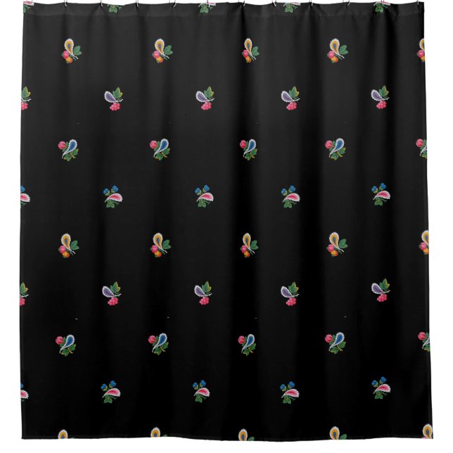 Fabulous Bright Flowers, Leaves and Paisleys Black (Front)