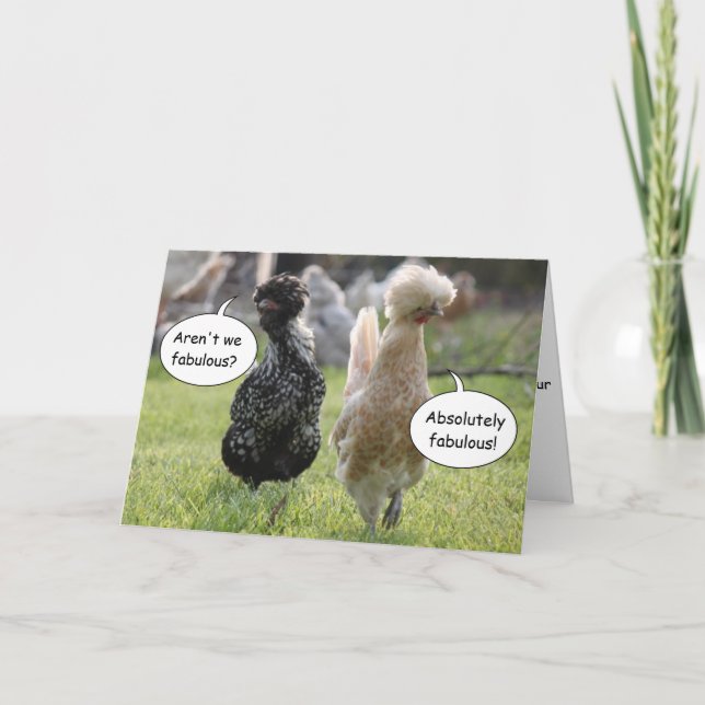 Fabulous Chickens Greeting Card (Front)