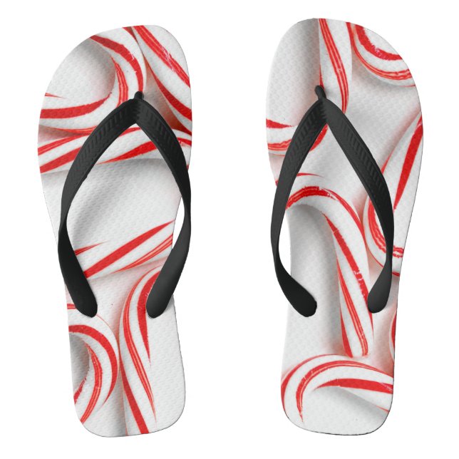 Fabulous Christmas Candy Canes Flip Flops (Footbed)