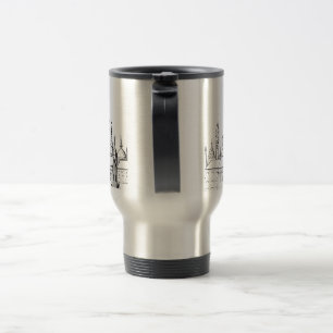 fabulous city . artwork . black and white travel mug
