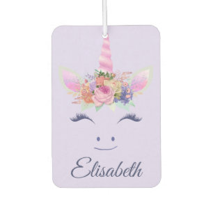 Fabulous Cute Unicorn Flowers Face 2 Air Freshener
