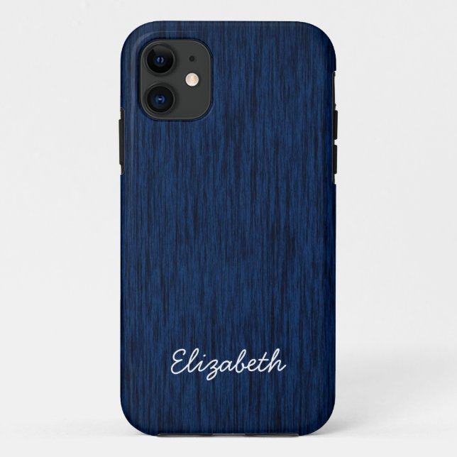 Fabulous Dark Blue Wood Case-Mate iPhone Case (Back)