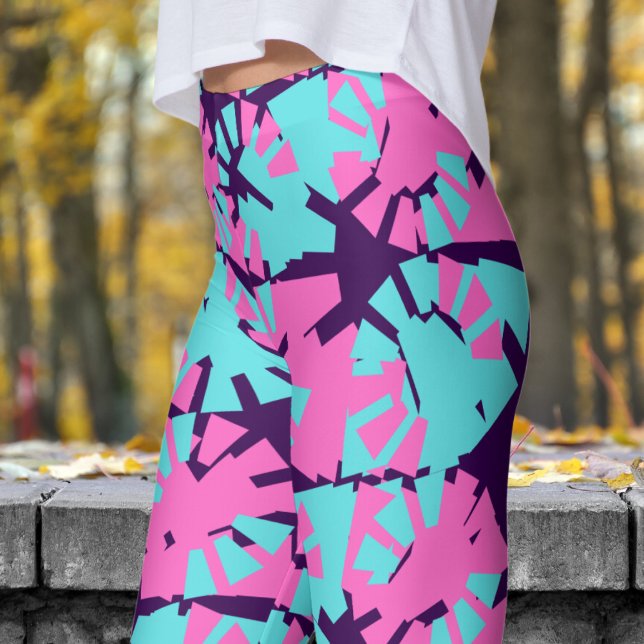 Fabulous Dark Purple Phase Shift Pattern Leggings (Phase Shift on Dark Purple Leggings)