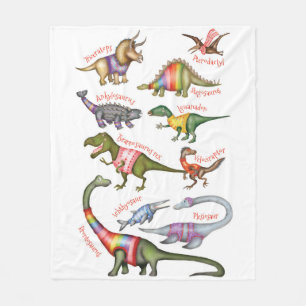 Fabulous dinosaurs fleece blanket