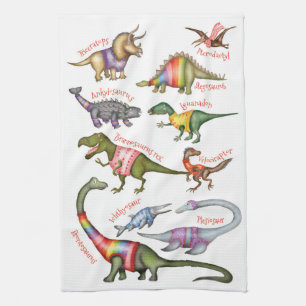 Fabulous dinosaurs tea towel