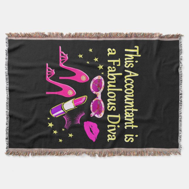 FABULOUS DIVA ACCOUNTANT DIVA THROW BLANKET (Front)